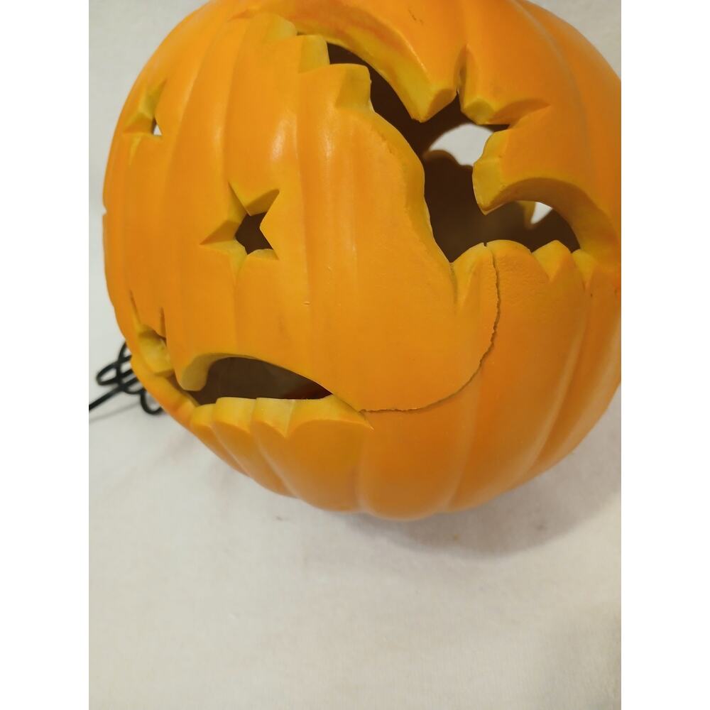 Rare 1993 Trendmasters Pumpkin Blow Mold Halloween Bats Star Moon Projects Light - Picture 14 of 16